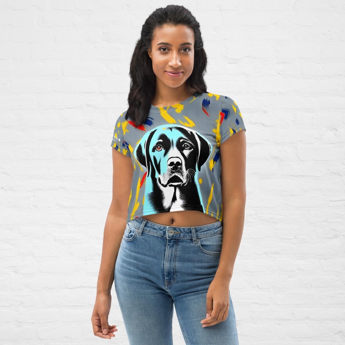 Grey Lab Crop Top - Funny Nikko