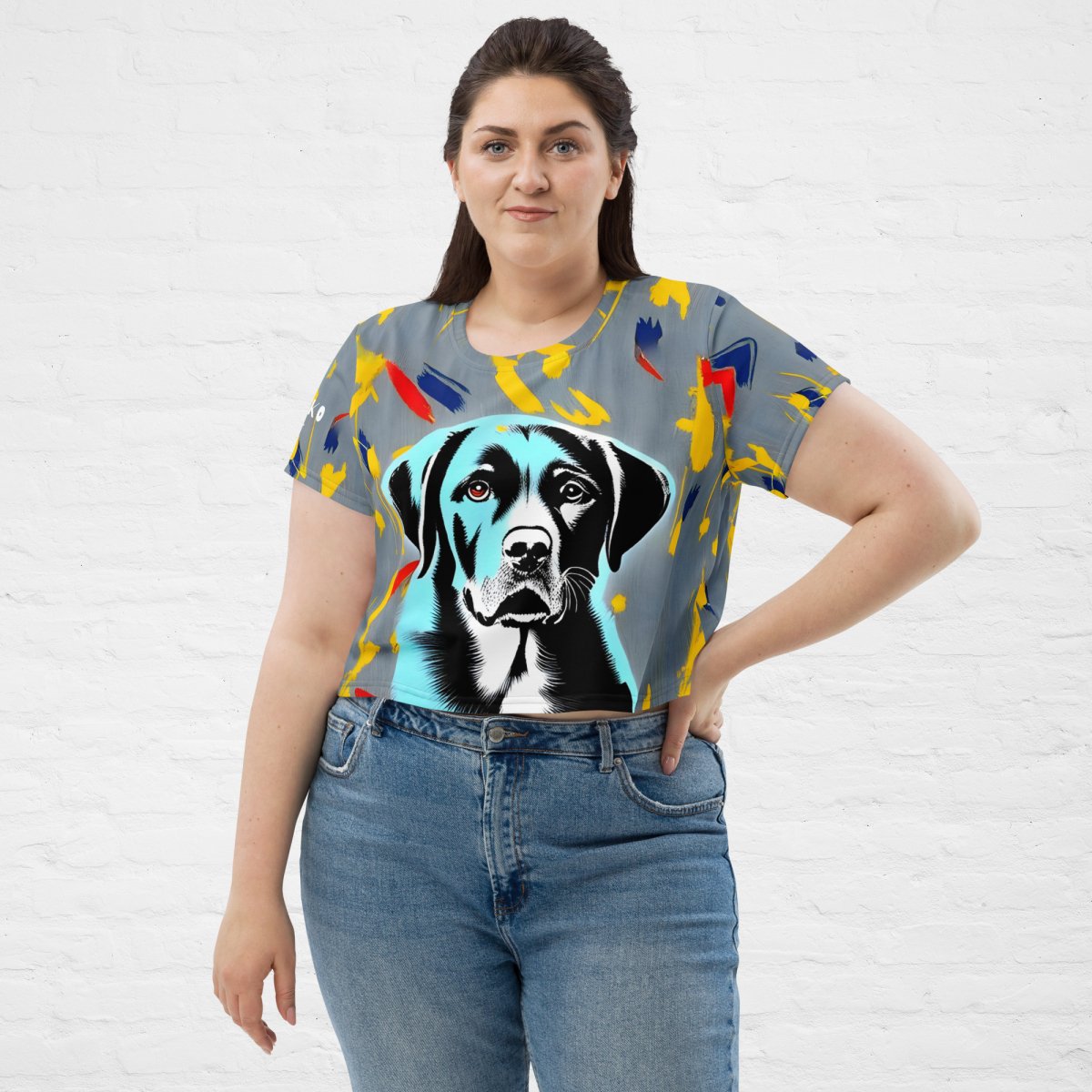 Grey Lab Crop Top - Funny Nikko