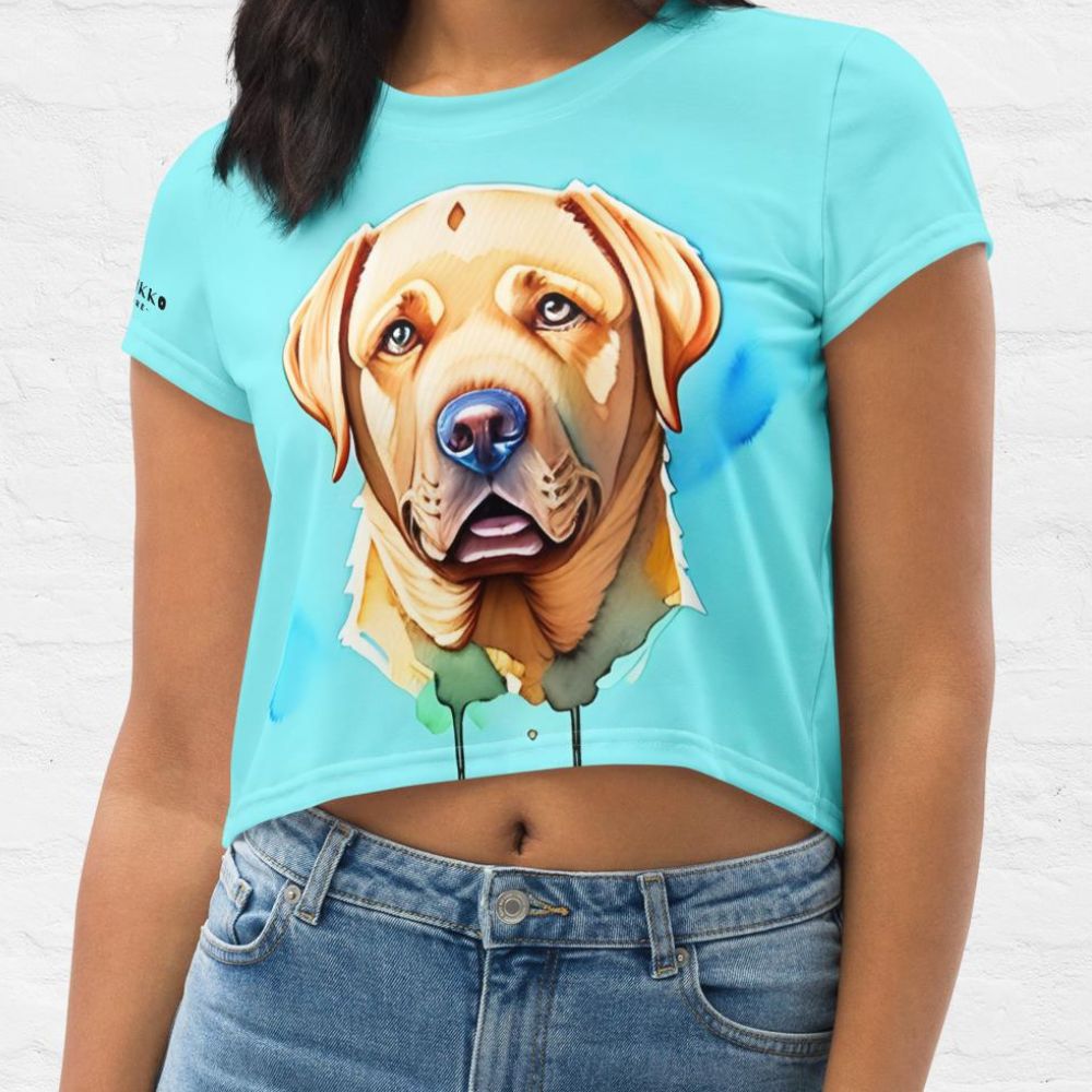 Lab in Turquoise Crop Top - Funny Nikko