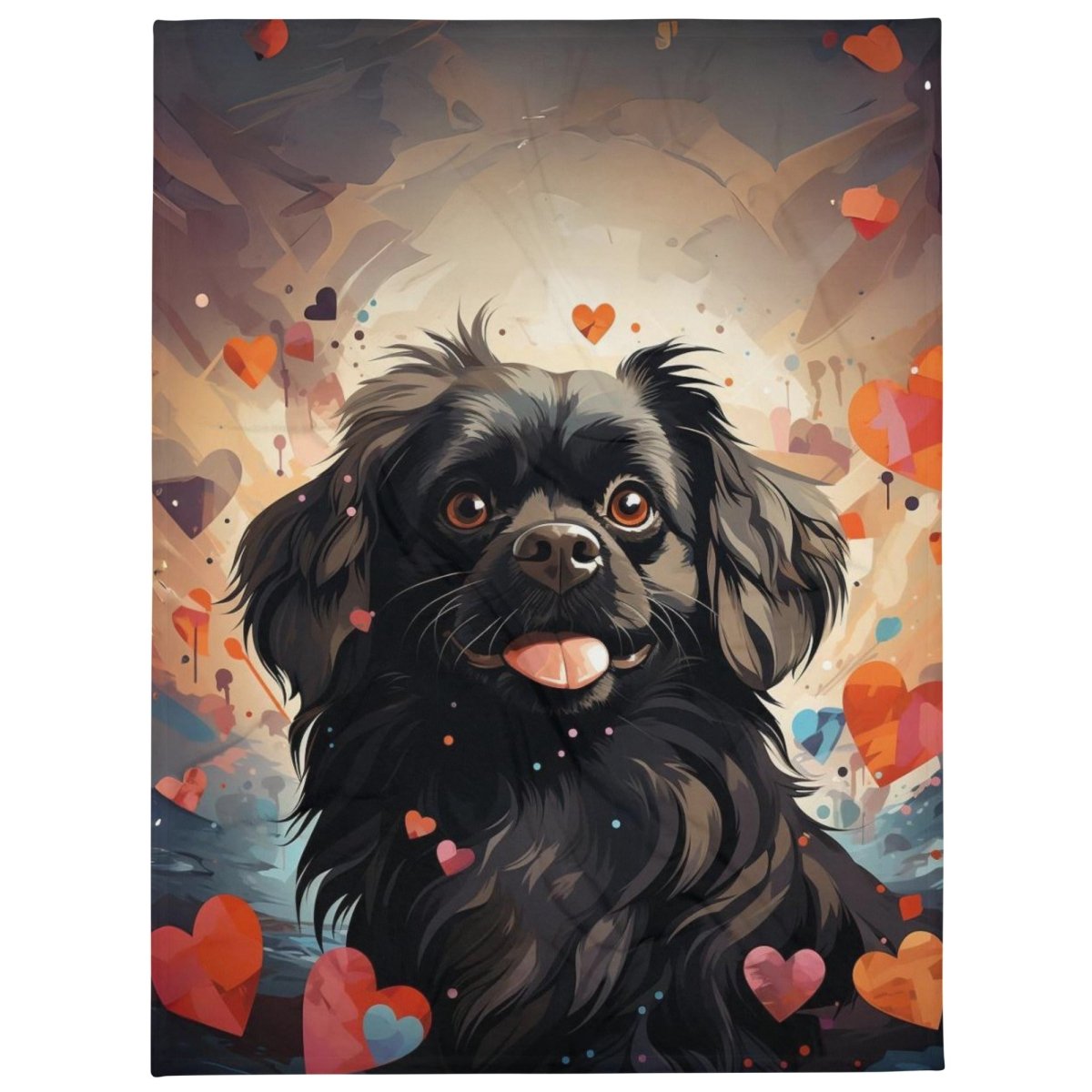 Pekingese Sea of Love Throw Blanket - Funny Nikko