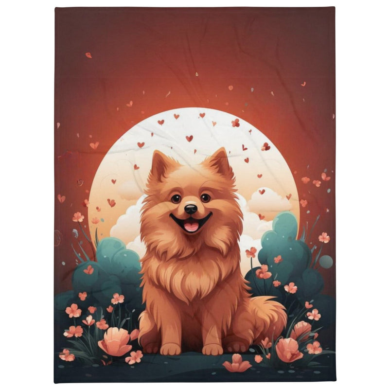 Pomeranian Moon Throw Blanket - Funny Nikko