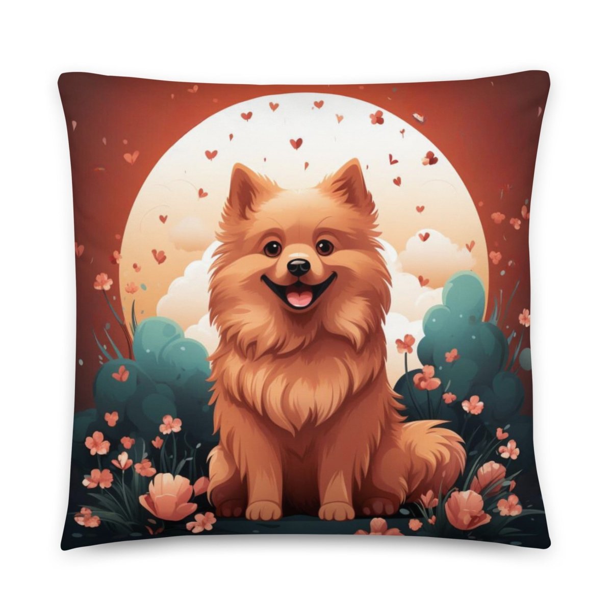 Pomeranian Moon Throw Pillow - Funny Nikko