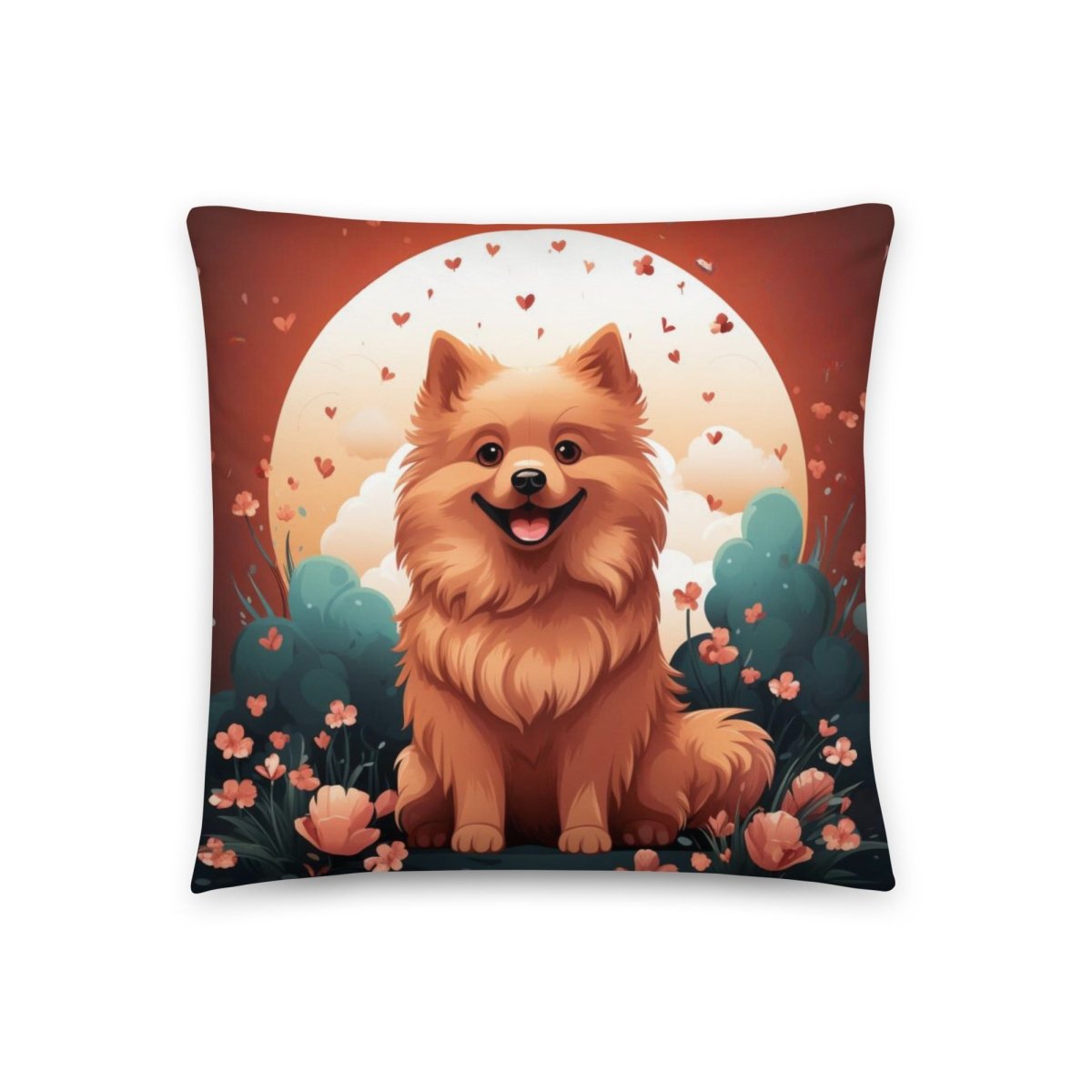 Pomeranian Moon Throw Pillow - Funny Nikko