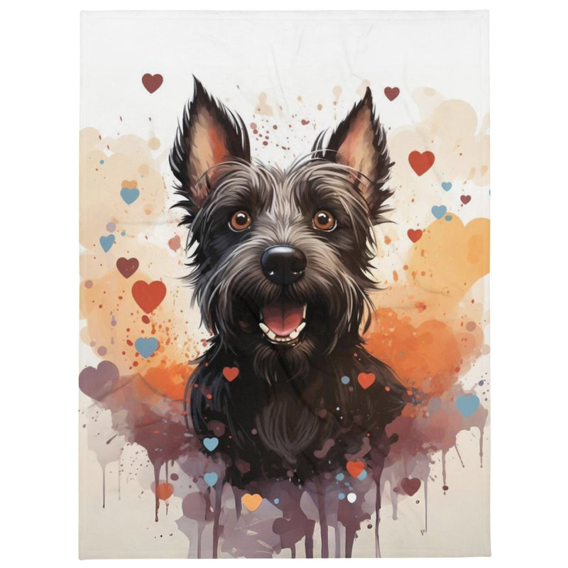 Scottie Adorable Love Eyes Throw Blanket - Funny Nikko