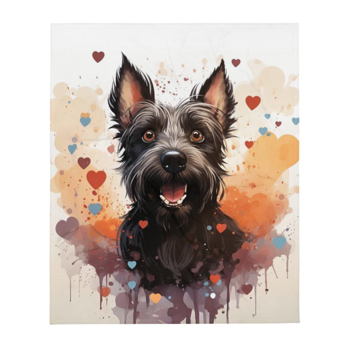 Scottie Adorable Love Eyes Throw Blanket - Funny Nikko