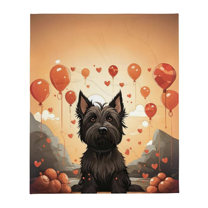 Scottie Love Balloons Throw Blanket - Funny Nikko