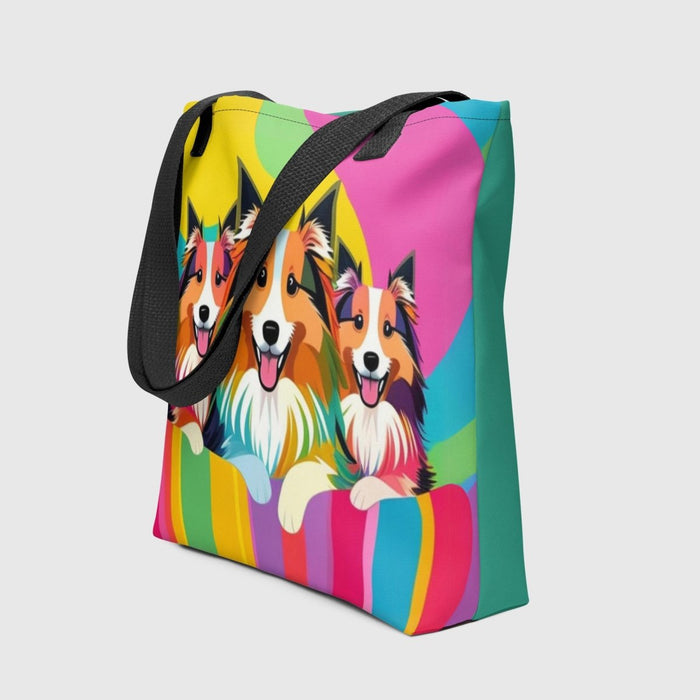 Sheltie Basket Tote Bag - Funny Nikko