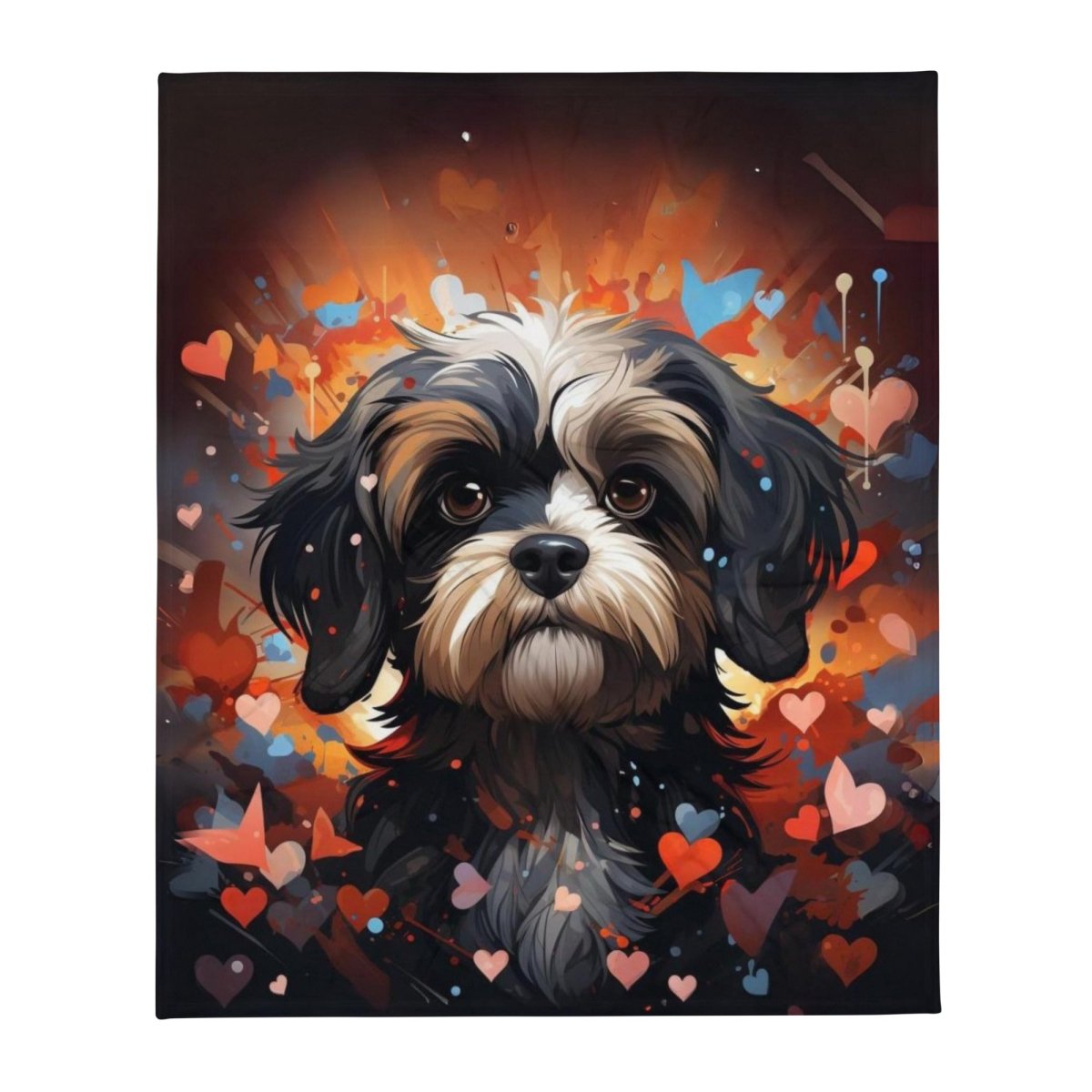 Shih Tzu Adoration Love Throw Blanket - Funny Nikko