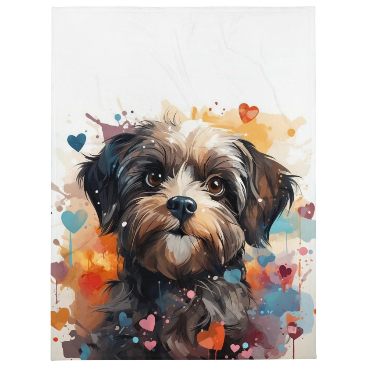 Shih Tzu Love Splashes Throw Blanket - Funny Nikko