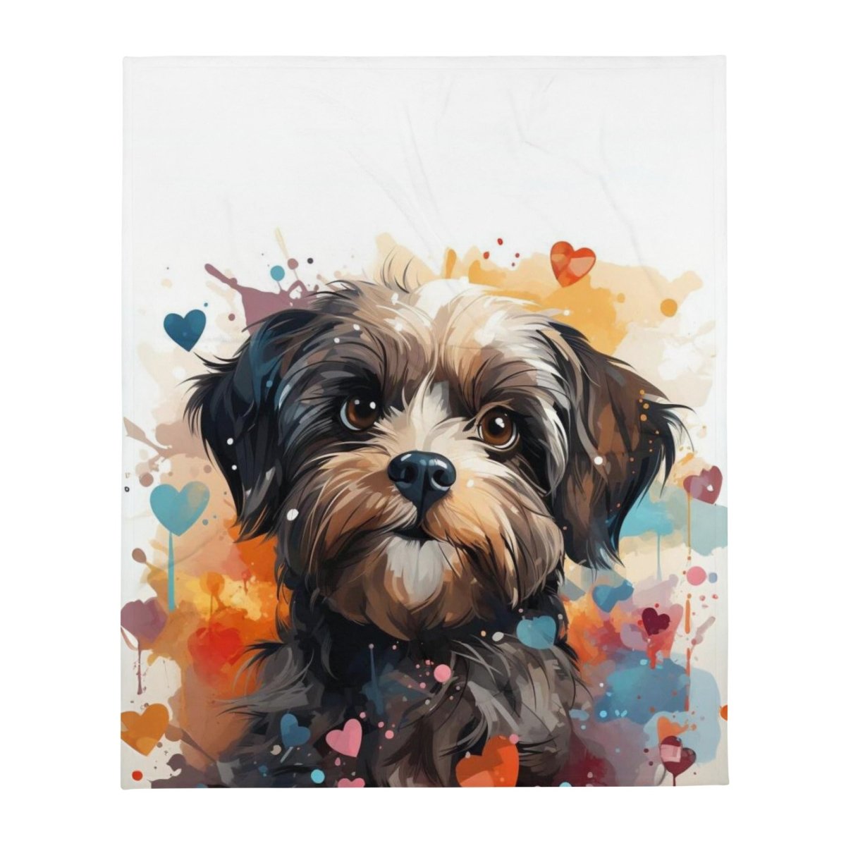 Shih Tzu Love Splashes Throw Blanket - Funny Nikko