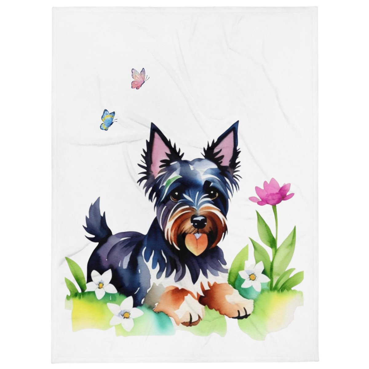 Snuggly Scottie Floral Throw Blanket - Funny Nikko