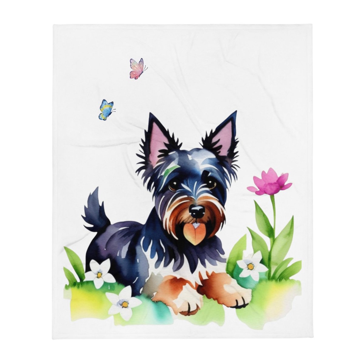 Snuggly Scottie Floral Throw Blanket - Funny Nikko