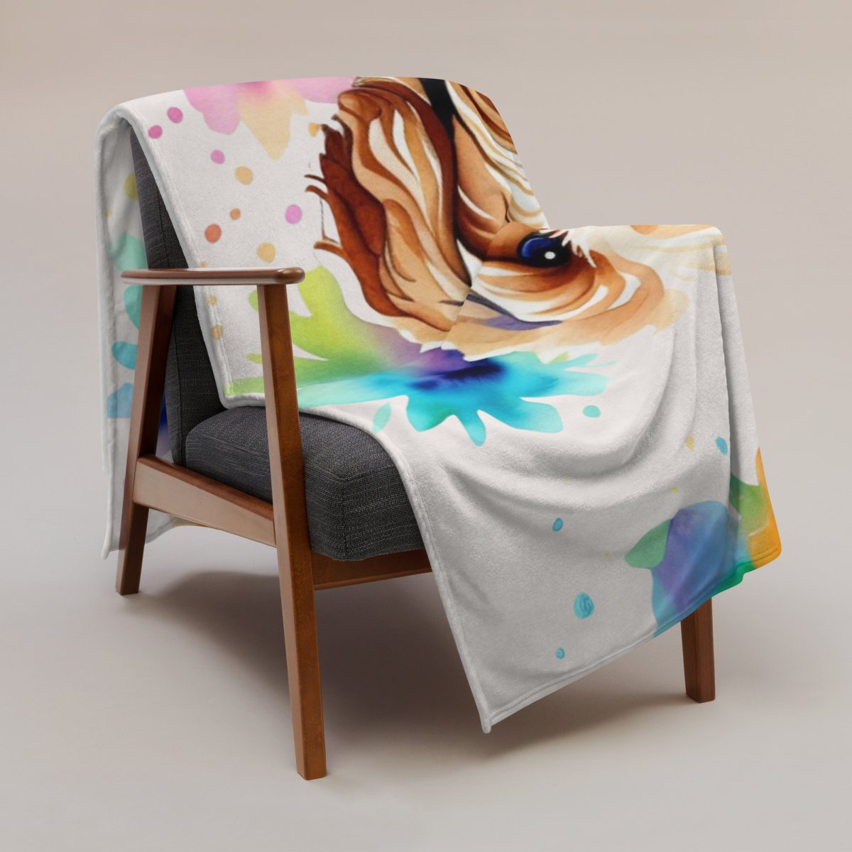 Splash of Goldendoodle Throw Blanket - Funny Nikko