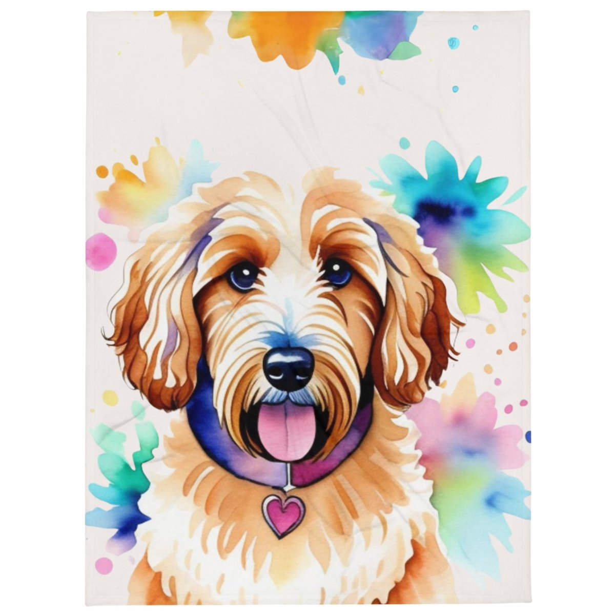 Splash of Goldendoodle Throw Blanket - Funny Nikko