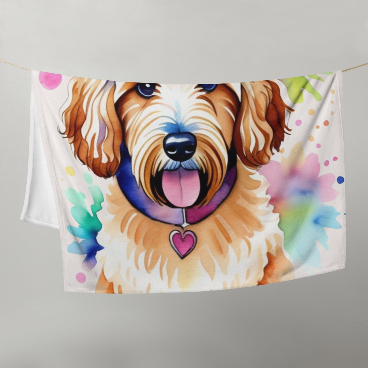 Splash of Goldendoodle Throw Blanket - Funny Nikko