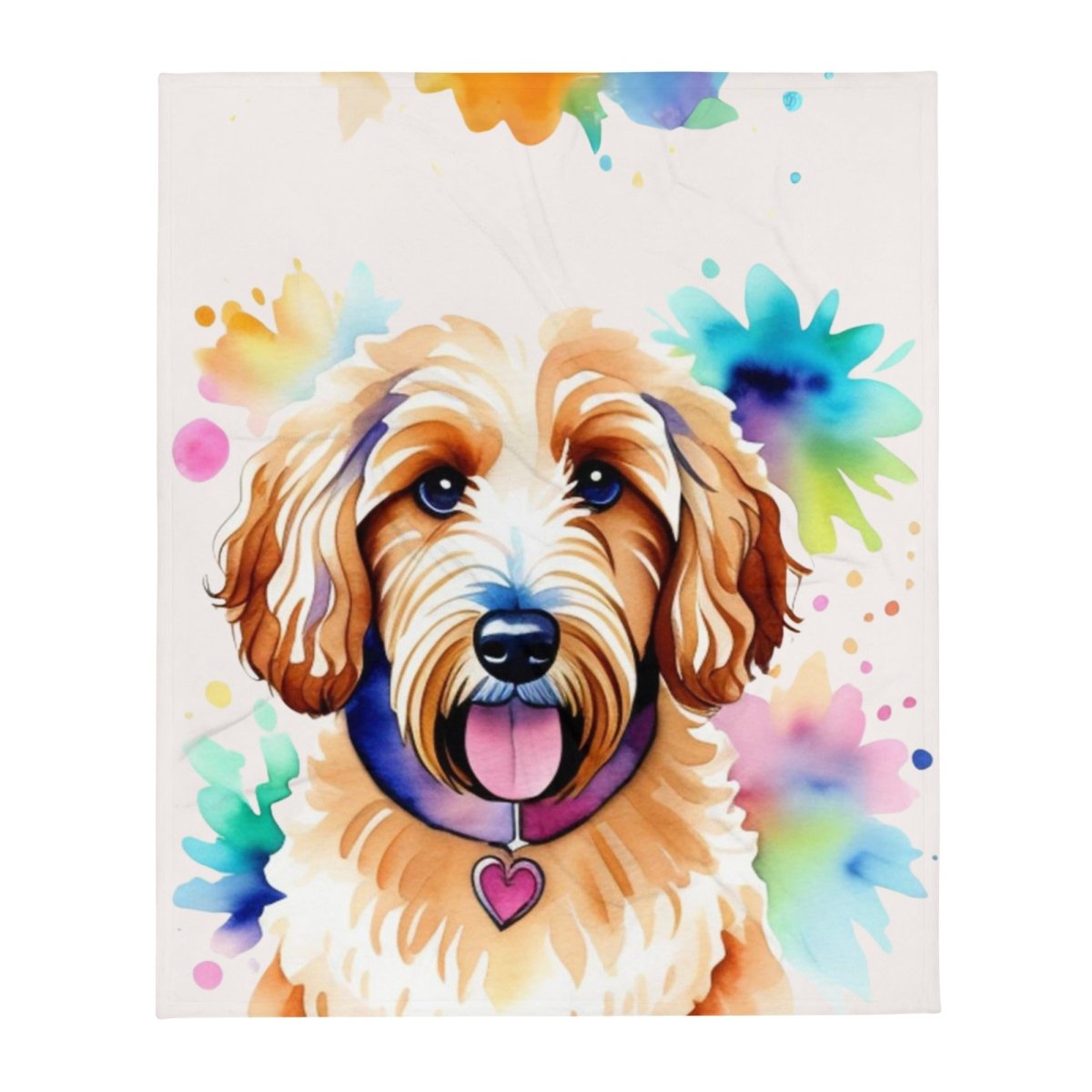 Splash of Goldendoodle Throw Blanket - Funny Nikko