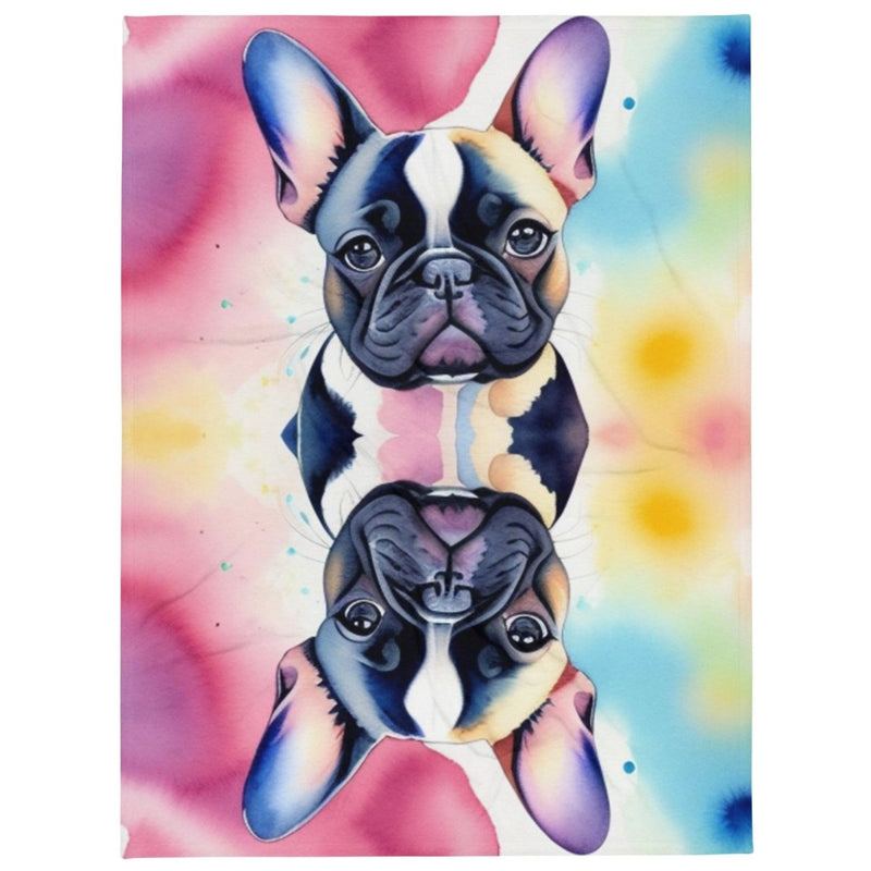 Symmetrical Frenchie Throw Blanket - Funny Nikko