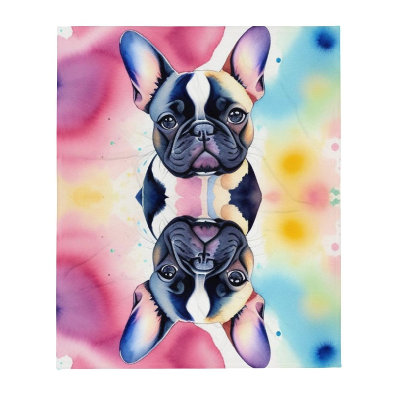 Symmetrical Frenchie Throw Blanket - Funny Nikko