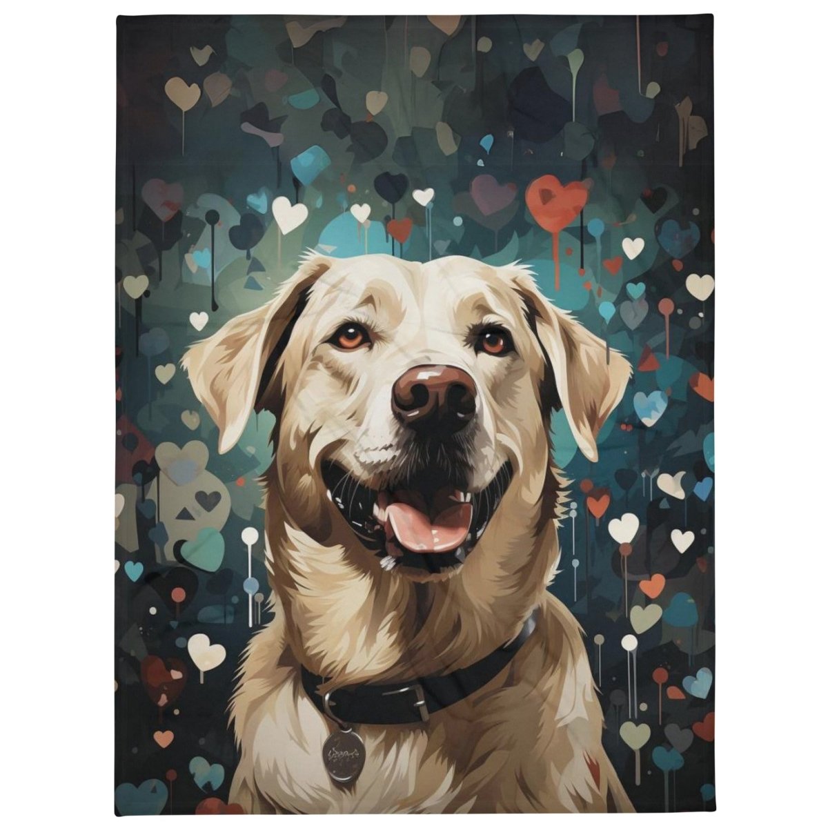 White Labrador Love Throw Blanket - Funny Nikko