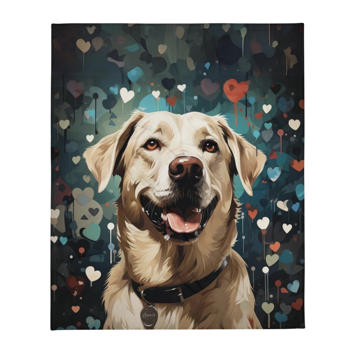 White Labrador Love Throw Blanket - Funny Nikko