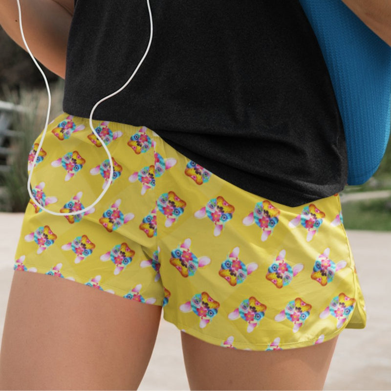 Yellow Frenchie Shorts - Funny Nikko