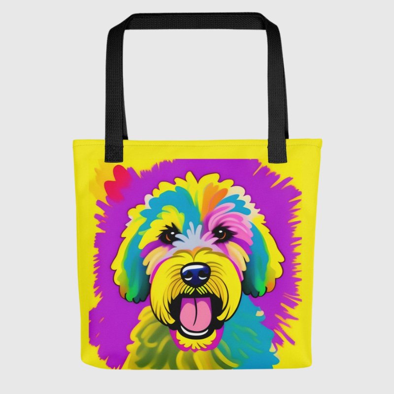 Yellow Goldendoodle Tote Bag - Funny Nikko